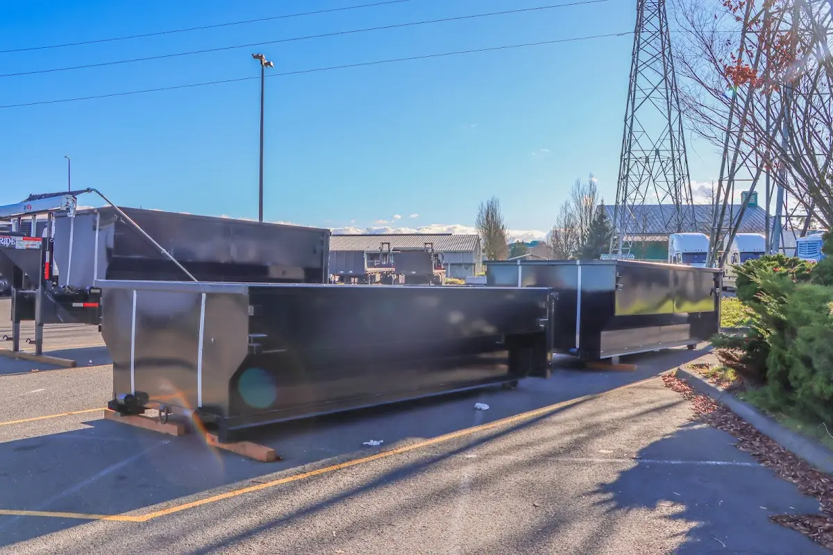 Roll-off dumpster ready for waste disposal at job site for Roofing Dumpster Rental in Coxsackie